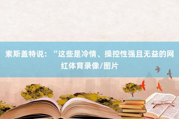 索斯盖特说：“这些是冷情、操控性强且无益的网红体育录像/图片