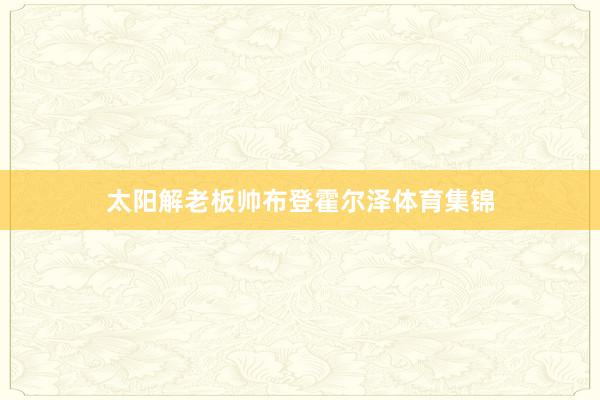 太阳解老板帅布登霍尔泽体育集锦