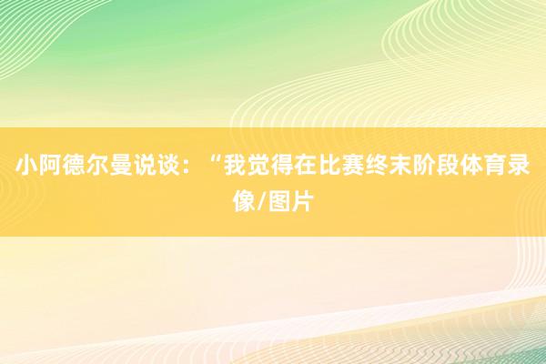 小阿德尔曼说谈：“我觉得在比赛终末阶段体育录像/图片