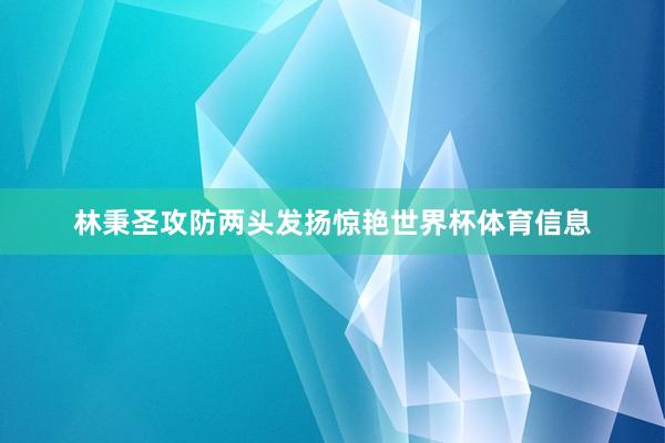 林秉圣攻防两头发扬惊艳世界杯体育信息
