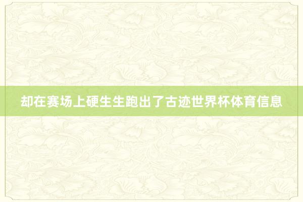却在赛场上硬生生跑出了古迹世界杯体育信息