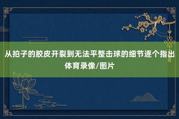 从拍子的胶皮开裂到无法平整击球的细节逐个指出体育录像/图片