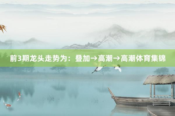 前3期龙头走势为:叠加→高潮→高潮体育集锦
