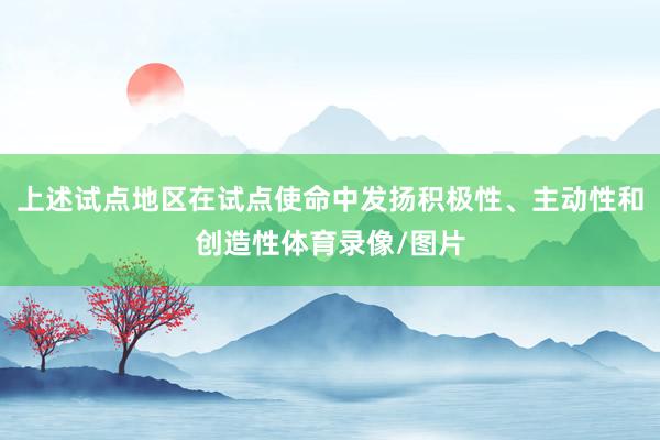 上述试点地区在试点使命中发扬积极性、主动性和创造性体育录像/图片