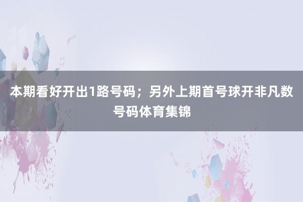 本期看好开出1路号码；另外上期首号球开非凡数号码体育集锦