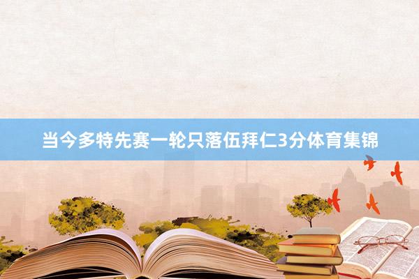 当今多特先赛一轮只落伍拜仁3分体育集锦