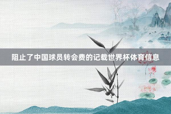阻止了中国球员转会费的记载世界杯体育信息