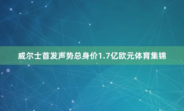威尔士首发声势总身价1.7亿欧元体育集锦