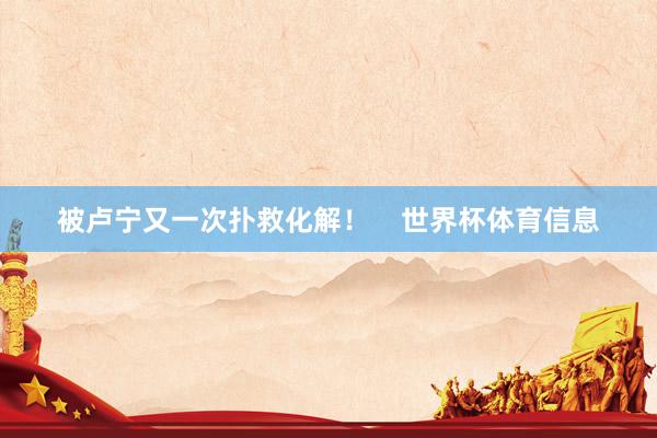 被卢宁又一次扑救化解！    世界杯体育信息