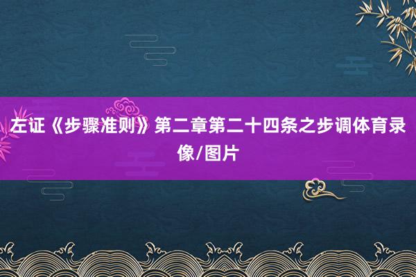 左证《步骤准则》第二章第二十四条之步调体育录像/图片