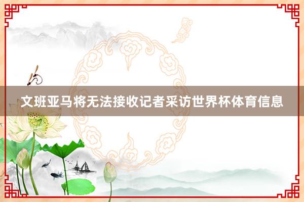 文班亚马将无法接收记者采访世界杯体育信息